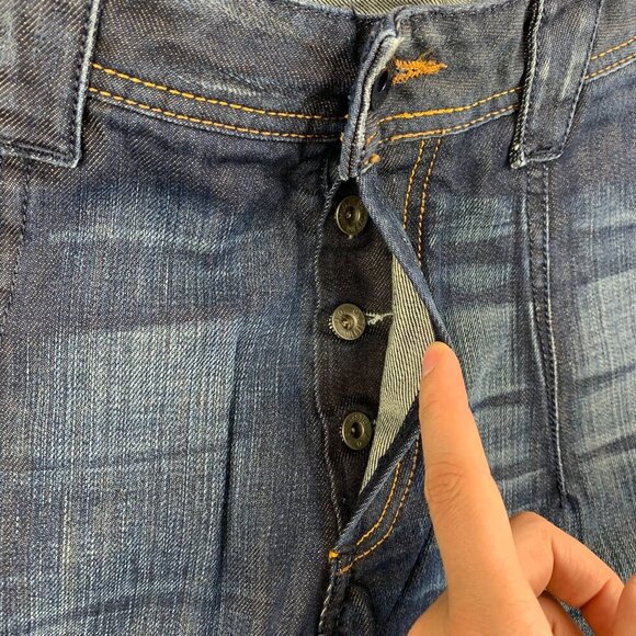 Diesel Mens Pants 30 Blue Jeans Deetak Slim Straight Dark Wash Rigid Italy 30x32 - Picture 7 of 15